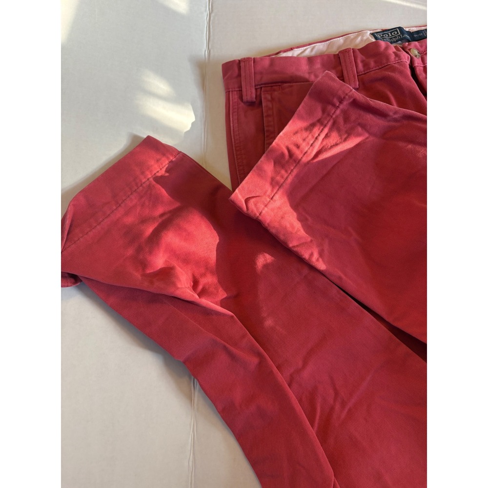 Polo Ralph Lauren Mens Salinger Chino Pants Red Straight Fit Cotton Twill 34x32 - Picture 5 of 9